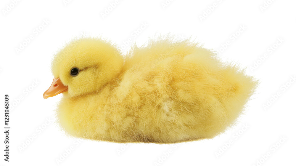 Small yellow duckling resting on transparent background Small yellow duckling resting on transparent background