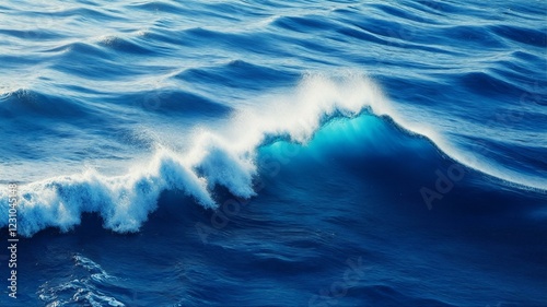 Fototapeta Naklejka Na Ścianę i Meble -  A beautiful blue ocean wave crashing.