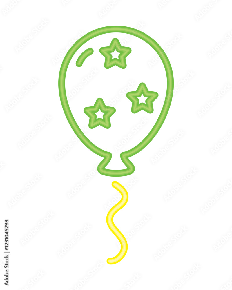 Star Patterned Neon Balloon