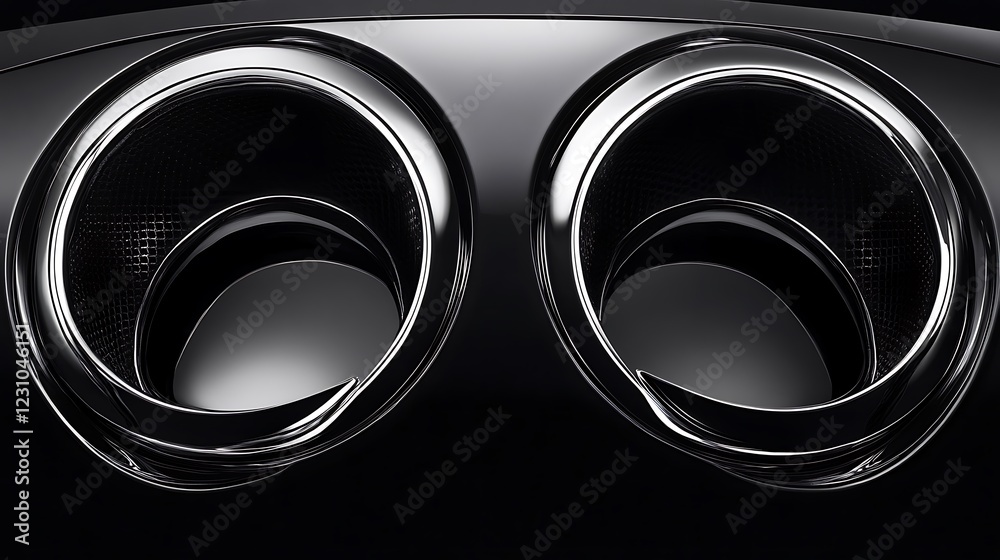 Sleek Black Dual Exhaust System Design Sleek Black Dual Exhaust System Design