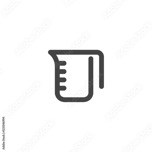 線画日用品家電関連の単品アイコン　計量カップ
