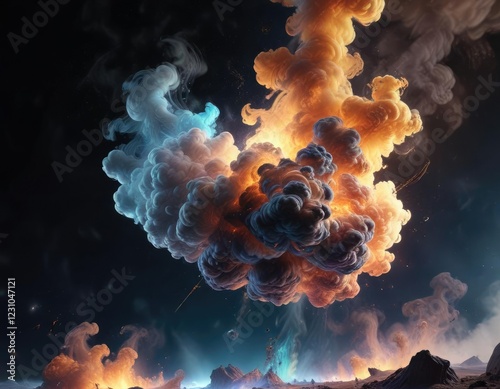 Smoke is depicted as an amorphous entity floating in space, entity, dynamic
