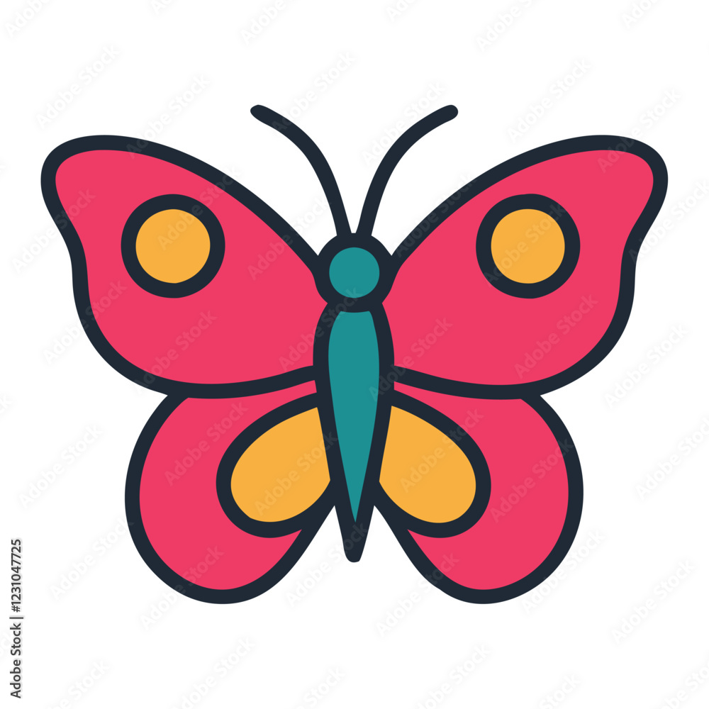 Obraz premium Colorful butterfly tropical insect nature illustration