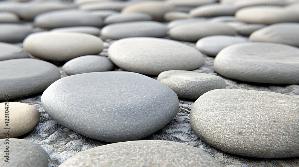 Smooth gray stones arranged on a surface Smooth gray stones arranged on a surface
