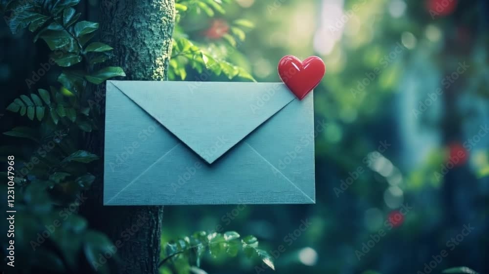 Secret Love Letter in the Woods: A Romantic Message Hidden Among the Trees