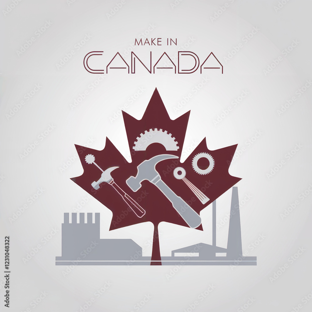 Obraz premium canadian maple leaf, make in Canada logo, minimalist logo, make in Canada