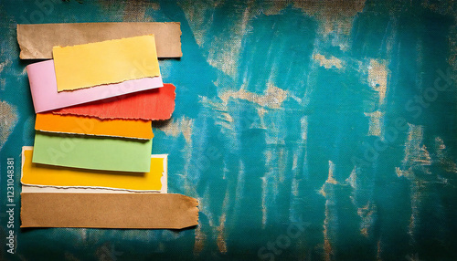 Colorful memo paper. Image material of colorful sticky notes and memos.