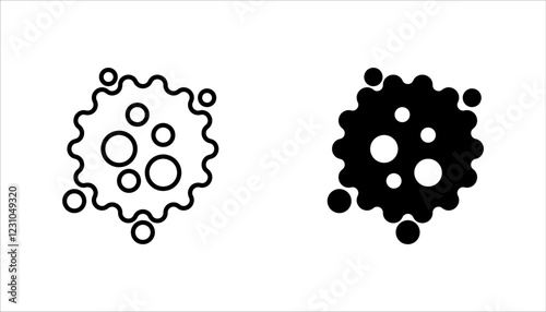 Cancer cell icon set, cancer disease vector illustration on white background.