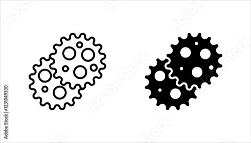 Cancer cell icon set, cancer disease vector illustration on white background.