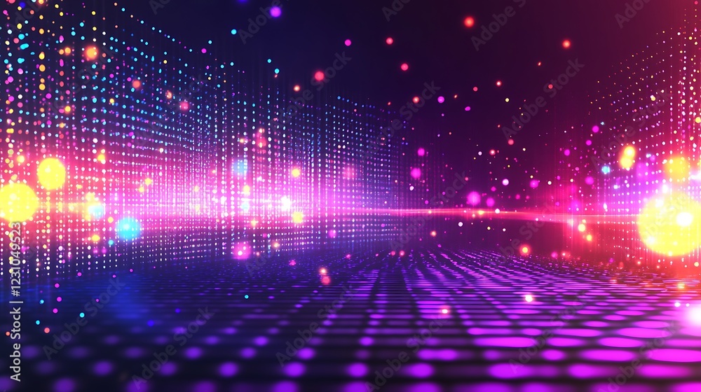 Fototapeta premium Abstract Colorful Light Particle Digital Background