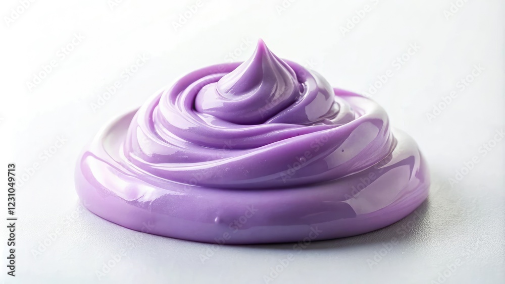 Pastel lavender slime on a soft white background, DIY project, creative mess