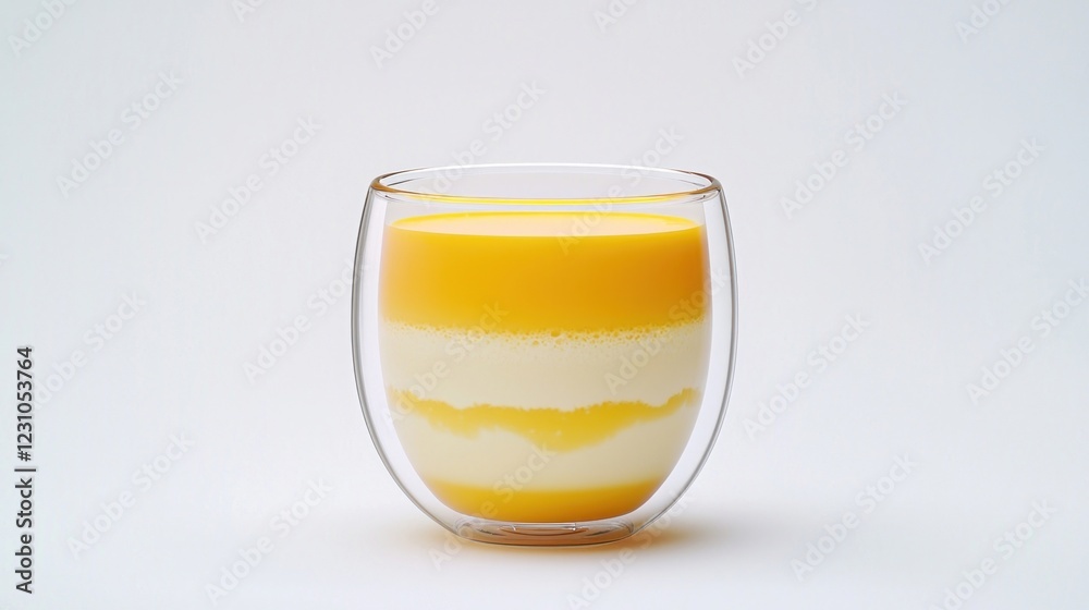 Layered Mango Dessert in Double-Walled Glass Layered Mango Dessert in Double-Walled Glass