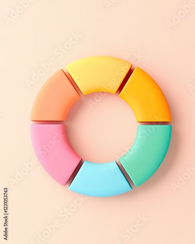 Free Download 2D flat art business strategy pastel strategic Illustration enterprise icon graphics design Colorful circular design with pastel segments. - GFXLoad