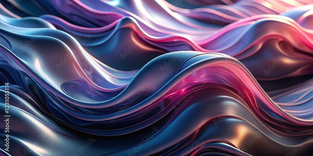Abstract Fluid Waves, Metallic Texture, Purple, Blue, Pink Abstract Fluid Waves, Metallic Texture, Purple, Blue, Pink