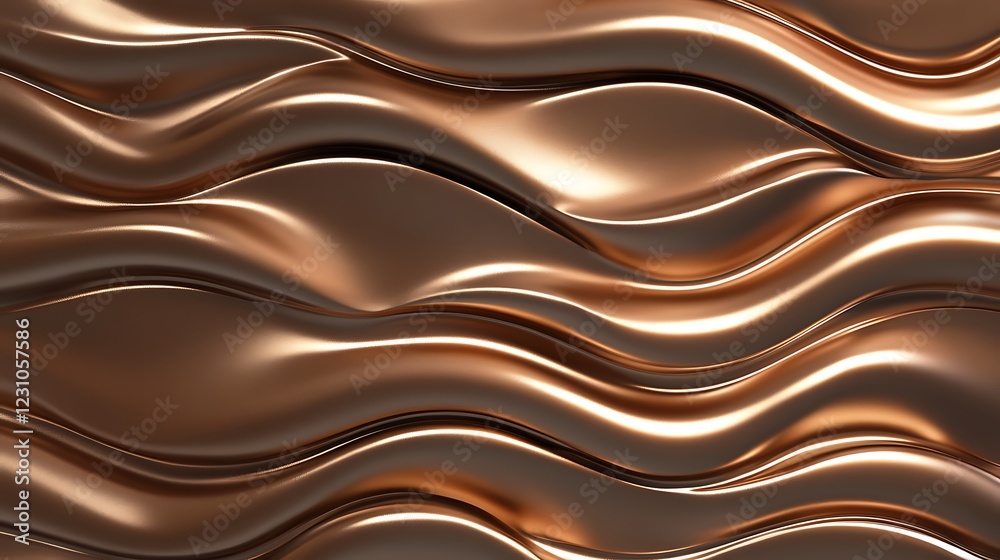 Obraz premium Abstract bronze metallic flowing waves background