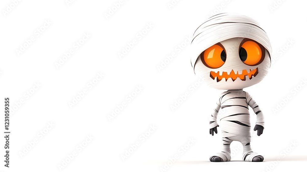 Fototapeta premium Cute 3D Halloween mummy character