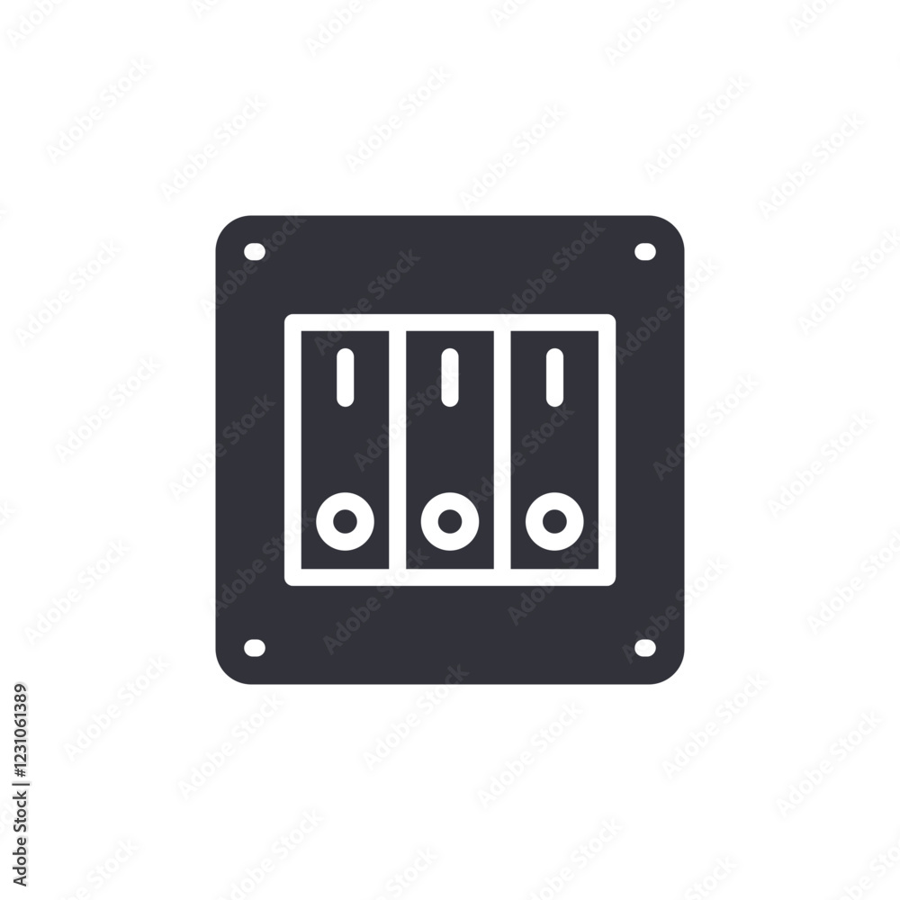 Power switch solid icons, minimalist vector illustration ,simple transparent graphic element .Isolated on white background