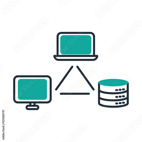 Data computing network connection illustration