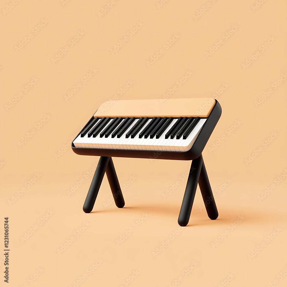 Fototapeta premium 3D Keyboard Stand Logo Render