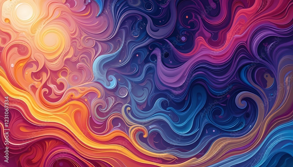 Abstract swirling colors depict a cosmic scene Abstract swirling colors depict a cosmic scene