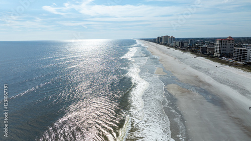 Beach view from the ocean  photo