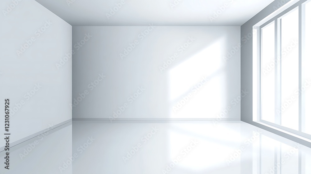 Empty White Room With Sunlight And Window Empty White Room With Sunlight And Window