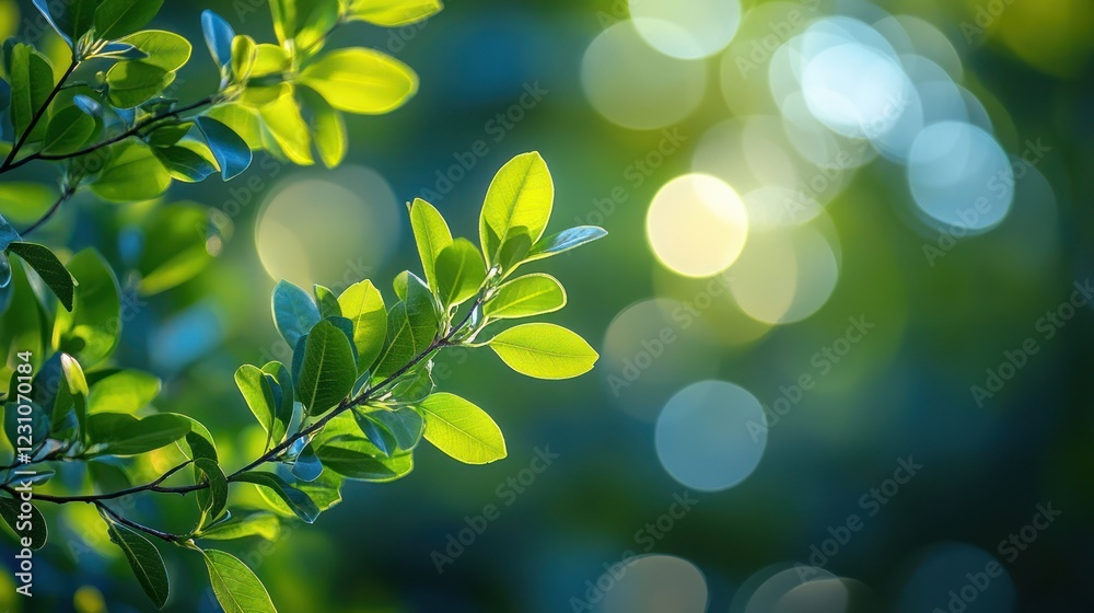 Sunlight Dappled Green Leaves, Forest, Spring Sunlight Dappled Green Leaves, Forest, Spring