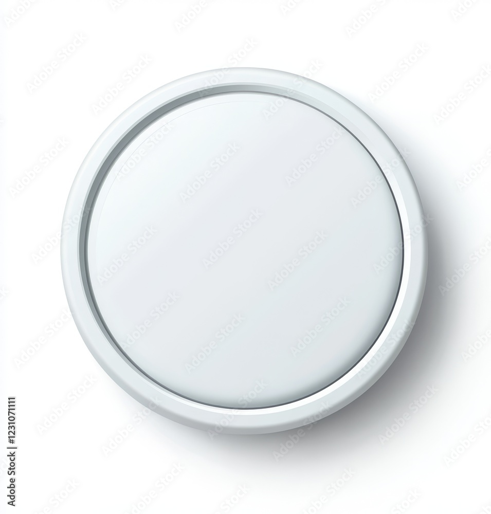 White round container lid mockup, isolated on white background. White round container lid mockup, isolated on white background.