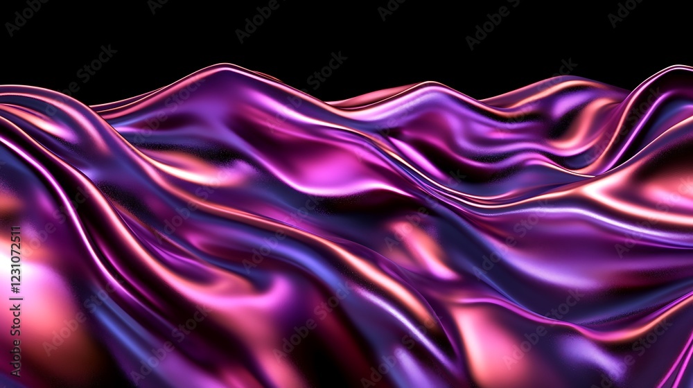 Fototapeta premium Abstract Purple And Pink Metallic Fabric Drapes