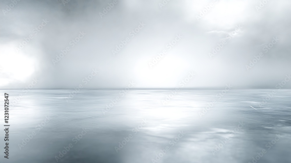 Obraz premium Serene Grey Sky Over Smooth Reflective Surface
