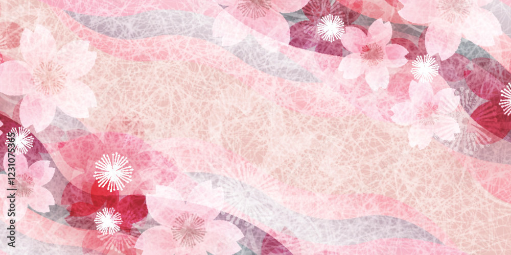 Fototapeta premium 和柄 桜 春 背景