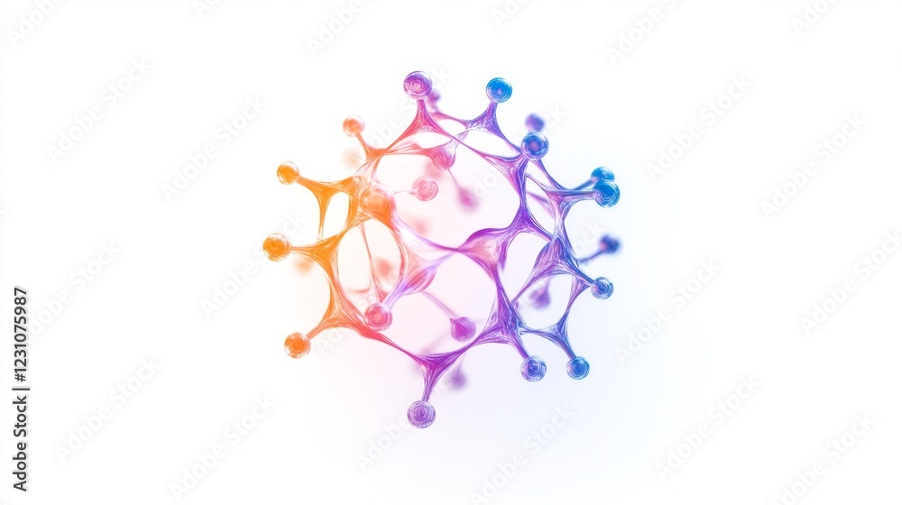 Fototapeta premium Colorful Abstract Structure with Nodes and Connecting Lines