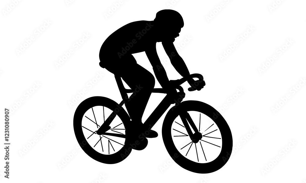 silhouette of Cyclist riding a bicycle silhouette of Cyclist riding a bicycle
