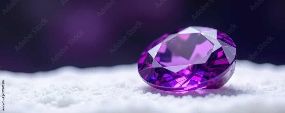 Deep purple gemstone isolated on white surface, luxurious, mineral Deep purple gemstone isolated on white surface, luxurious, mineral