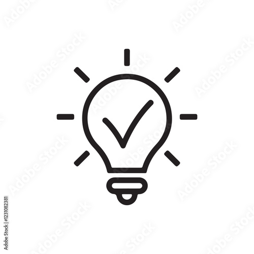 light bulb outline icon vector on white background