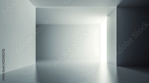 Minimalist White Room Bright Light Source