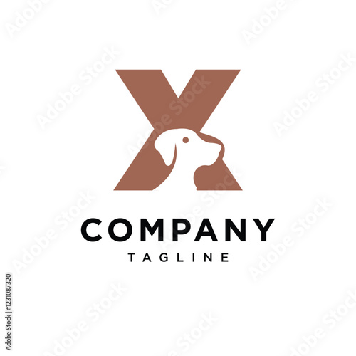 Letter X Dog Logo Icon Vector