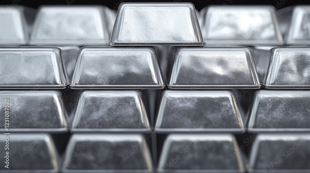 Stack of Silver Bullion Bars Precious Metal Investment Finance Stack of Silver Bullion Bars Precious Metal Investment Finance