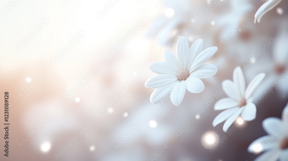 Fototapeta premium Serene White Daisies in Soft Sunlight