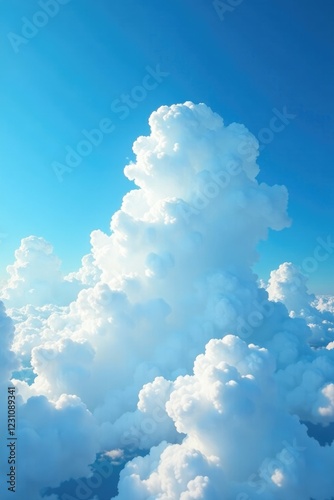 A wispy layer of cottony cumulus clouds drifting lazily across the vast expanse of clear blue, vast, drift