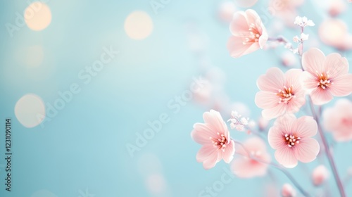 Pastel Pink Blossom Delicate Beauty, Soft Floral Background