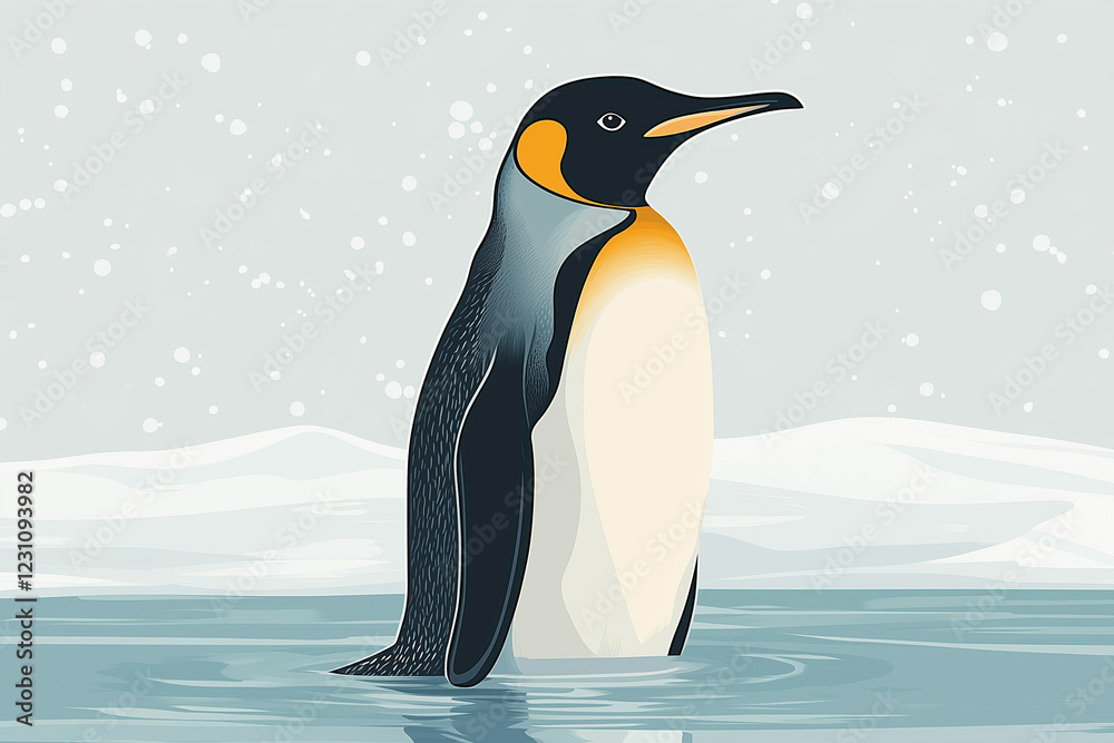 Fototapeta premium Penguin Standing In Water