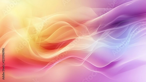 Wallpaper Mural Abstract Colorful Waves: A Serene Digital Art Piece Torontodigital.ca