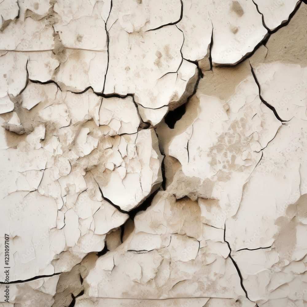 Obraz premium the AI Image Generator, Weathered Cracked Wall With Peeling Paint