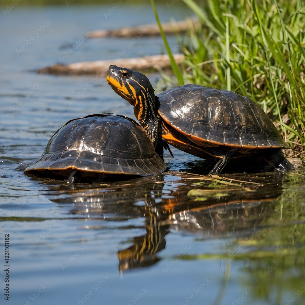 Sunny Spot: Alabama Red-Bellied Cooters on the Riverbank Sunny Spot: Alabama Red-Bellied Cooters on the Riverbank