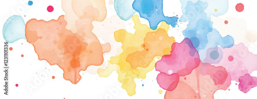 Holi colorful abstract liquid watercolor background with artistic, paint, splashes, grunge, splatter, texture, powder, Artwork for creative banner, card, template, effect, ink, blot design vector