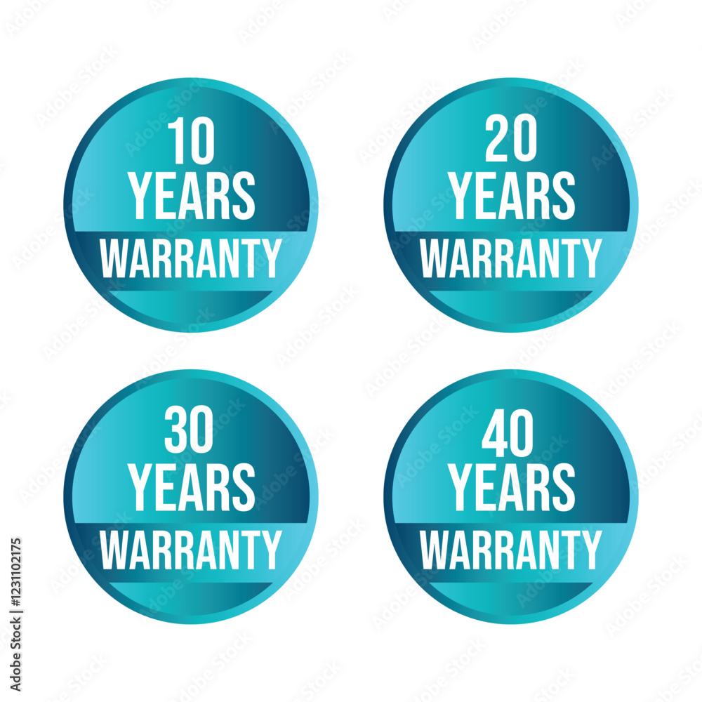 Obraz premium 10, 20, 30, 40 Warranty Collection editable warranty set with white background