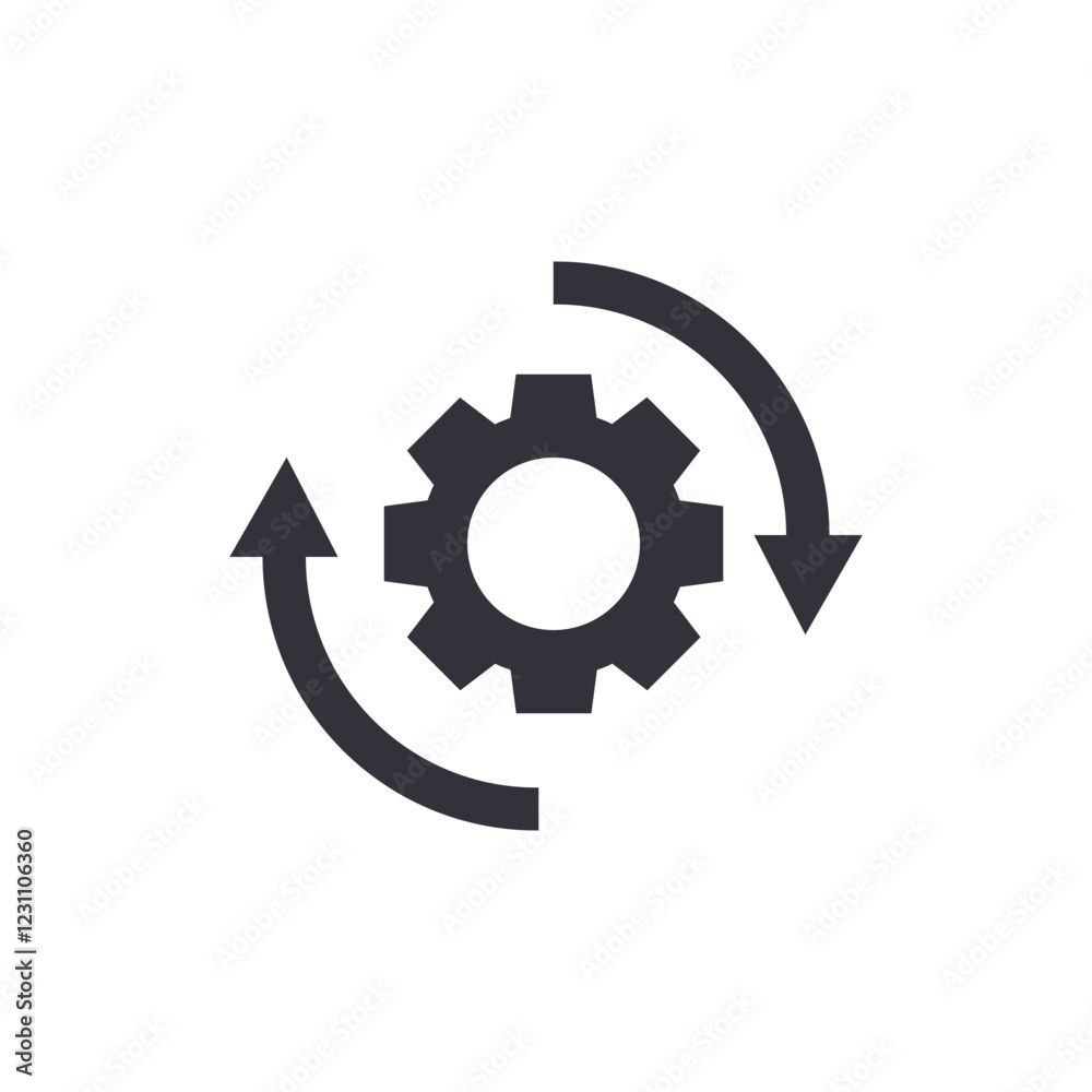 Sync setting solid icons, minimalist vector illustration ,simple transparent graphic element .Isolated on white background
