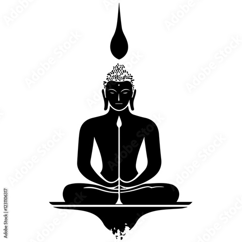 Enlightenment and Peace: Lord Buddha Silhouette Image