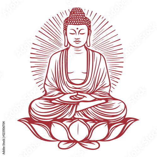 Lord Buddha Silhouette for Yoga, Meditation, and Zen Themes